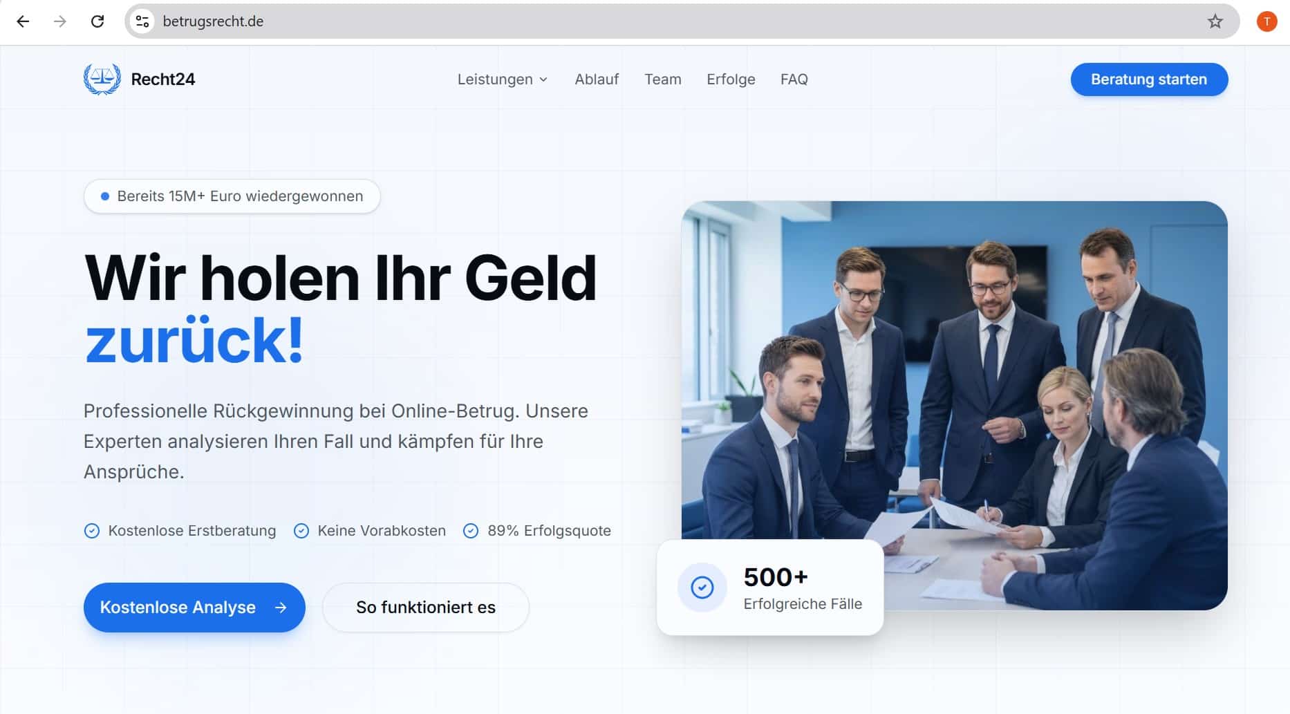 You are currently viewing Erfahrungen mit Betrugsrecht.de? Ein weiterer Recovery Scam