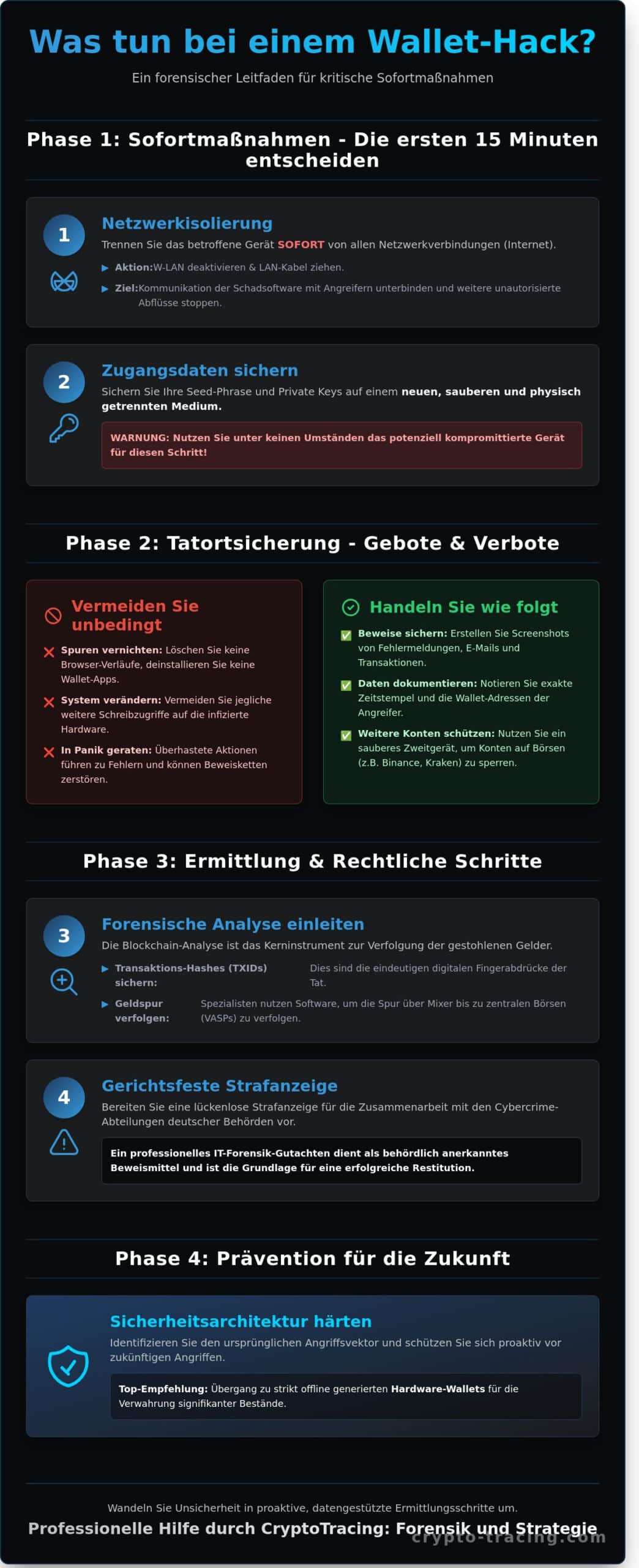 Was tun bei Wallet Hack? Der forensische Leitfaden zur Beweissicherung und Verfolgung